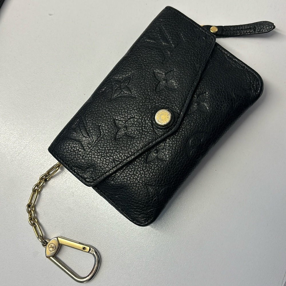 Louis Vuitton Black Leather Card Key Holder